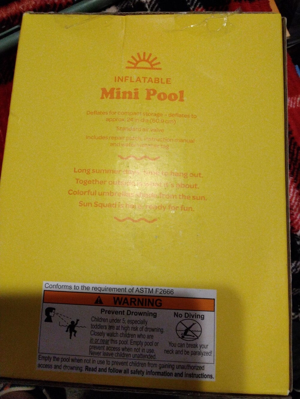 Sun Squad Inflatable Mini Pool - Blue & Light Gray - Picture 2 of 2